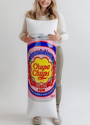 Дакимакура, напиток chupa chups cherry bubble gum газированный, 0,345л, (подушка обнимашка) 150*50 см