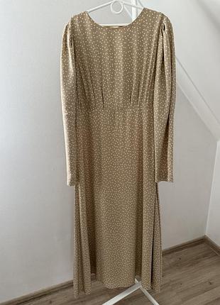 Сукня в горошок бежева s inspo