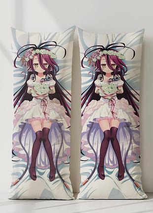 Шіро no game no life дакімакура, подушка обіймашка ростова 180*60 см