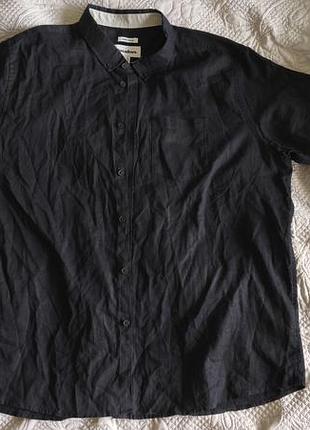 Чорна чоловіча сорочка льон threadbare xxl