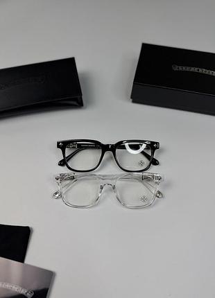 Окуляри chrome hearts чорний (тонкі, прозорі)