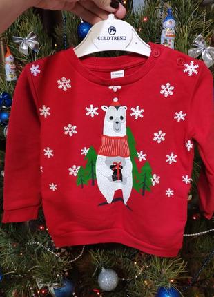Новогодний реглан 9-12м