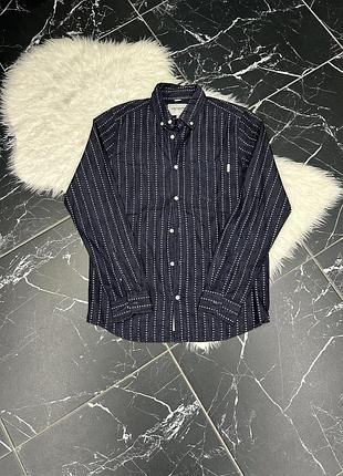 Чоловіча сорочка carhartt wip l/s quincy heart stripe shirt у кольорі "heart stripe / indigo / white".