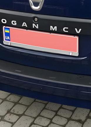 Накладка на задний бампер (abs, esa) для dacia logan mcv 2013-2020 гг