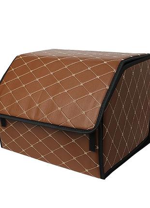 Автомобильный органайзер lesko zwx-002 brown-gold 55*30*30 см компактный вместительный на липучке
