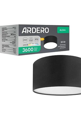 Светодиодный накладной светильник ardero al544 30вт 4000k черный