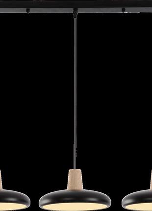 Подвесная led люстра valeso xi3342-3 черный + дерево, 3000k, 4200k, 6000k