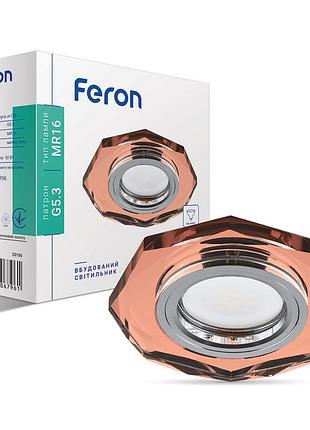 Встроенный светильник feron 8020-2 под лампу коричневый золото