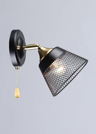 Бра настенное valeso n6823/1w черное + медь