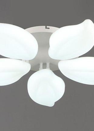 Люстра потолочная светодиодная valeso 5 плафонов led 60w белый сталь акрил 3000k+6500k yh1408/5