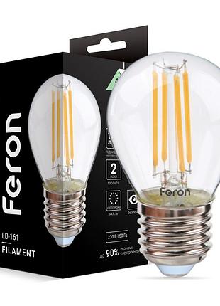Светодиодная лампа feron filament lb-161 6вт e27 4000k