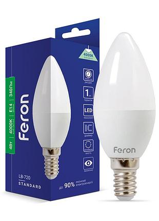 Светодиодная лампа feron lb-720 4вт e14 4000k