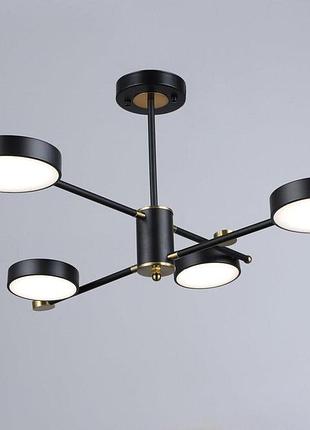Люстар светодиодная акриловая sirius b yh1124/4 bk+cop