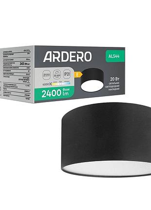 Светодиодный накладной светильник ardero al544 20вт 4000k черный