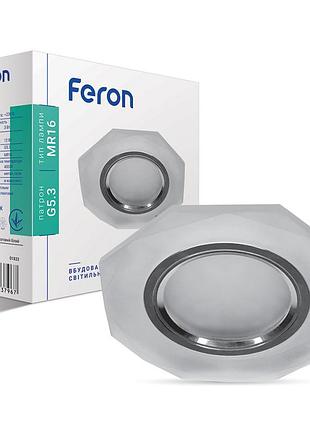 Встроенный светильник feron cd8020 под лампу с подсветкой хром