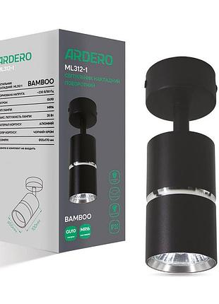 Накладной поворотный светильник ardero ml312-1 bamboo под лампу черный хром