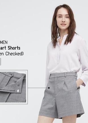 Бомбовые женские шорты в гусинную лапку uniqlo smart shorts, молниеносная отправка