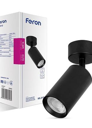 Накладной поворотный светильник feron ml310 под лампу черный