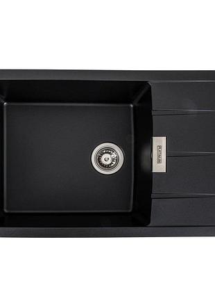 Гранитная мойка для кухни platinum 7850 roma матовая (черная)