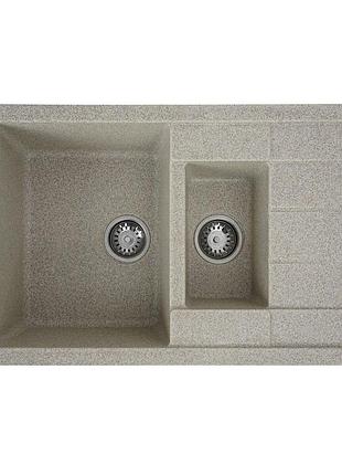Гранитная мойка для кухни valeso toskana 7850w матовая карамель