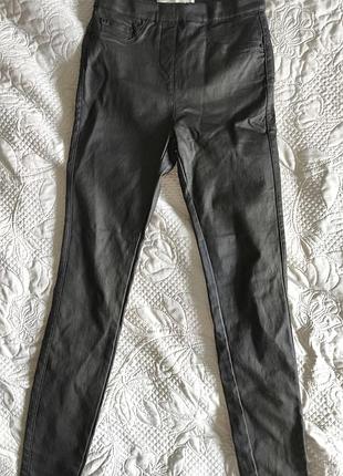 Брюки черные под кожу женские sculpt legging стрейч 36р.