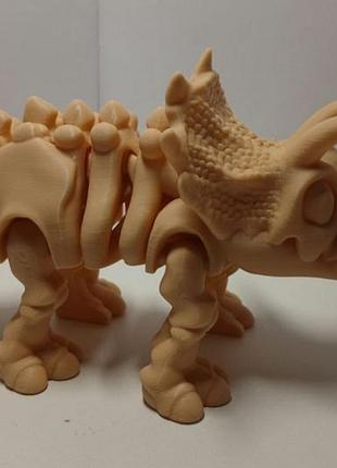 Фигурка гибкий динозавр трицератопс/triceratops/статутка\скелетон\флекси 4