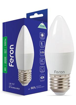 Светодиодная лампа feron lb-737 6вт e27 4000k