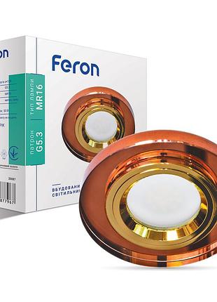 Встроенный светильник feron 8060-2 под лампу коричневый золото