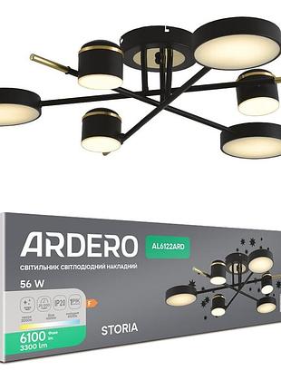 Светодиодная люстра ardero al6122ard storia 56вт черное золото