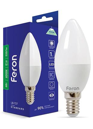 Светодиодная лампа feron lb-737 6вт e14 4000k
