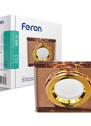 Встроенный светильник feron 8170-2 под лампу коричневый золото