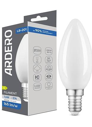 Светодиодная лампа ardero lb-201 7,6вт e14 4000k матированная