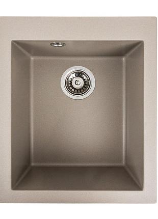 Гранітна мийка для кухні platinum 4150 sokil матовий титан