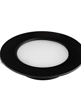 Светодиодный светильник встраиваемый led aura-3 3w 6400k черный