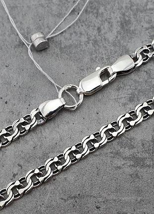 Серебряная цепочка бисмарк (черненый, 25 грамм) 55 см