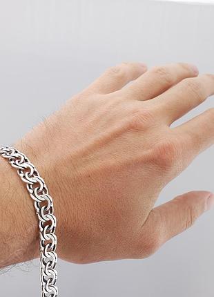 Серебряный браслет мужской массивный. бисмарк браслет серебро 19,5 см