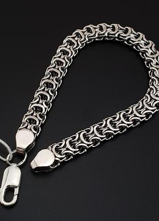 Серебряный браслет мужской широкий рамзес (кардинал). ширина 7,5 мм. длина 22 см