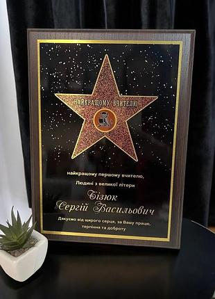 Подяка / грамота / диплом / нагорода "найкращий вчитель" на металі а4 а5