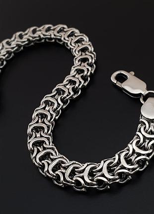 Серебряный браслет мужской широкий рамзес (кардинал). ширина 7,5 мм. длина 20 см