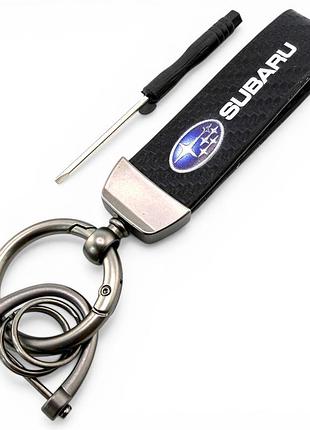 Брелок для ключей с логотипом авто subaru subaru (металл + карбон)
