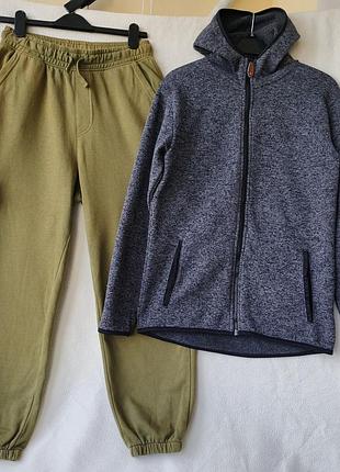 Спортивные штаны брюки джоггеры на флисе h&m р. 14 + рост 170см