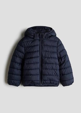 Детская демисезонная стеганая куртка для мальчика h&amp;m темно-синяя (26040702e)