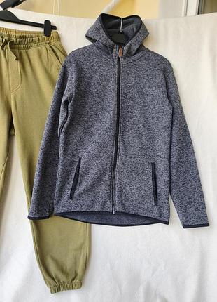Тёплая кофта из мягкого флиса h&m р. 14 + рост 170см