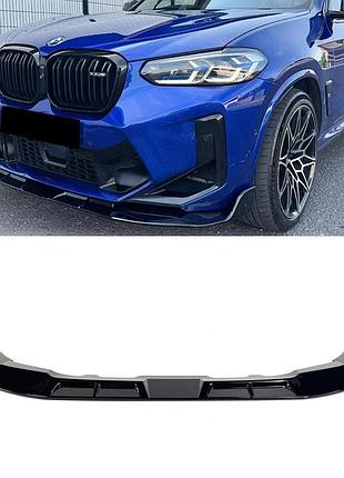 Передний лип-спойлер (для f98 2022-2024, черный глянец) для bmw x4 g02 2018- гг