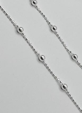 Серебряная цепочка "шарики" 40 2,54 г