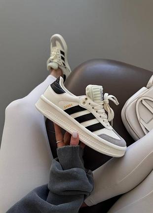 Кроссовки adidas samba platform white / green