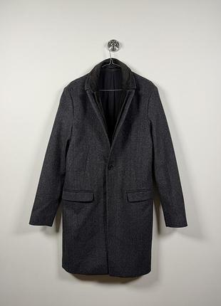 Мужское шерстяное пальто с замшевым воротником allsaints ( l )
