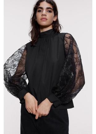 Блуза з попліну zara