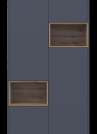 Шкаф для одежды doros дэйл антрацит/дуб эвок 2 дсп 115.2х52х220 (44900525) с системой push to open