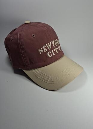 🧢 двоколірна кепка-бейсболка «new york city» на 5-9 років, розмір 52-54